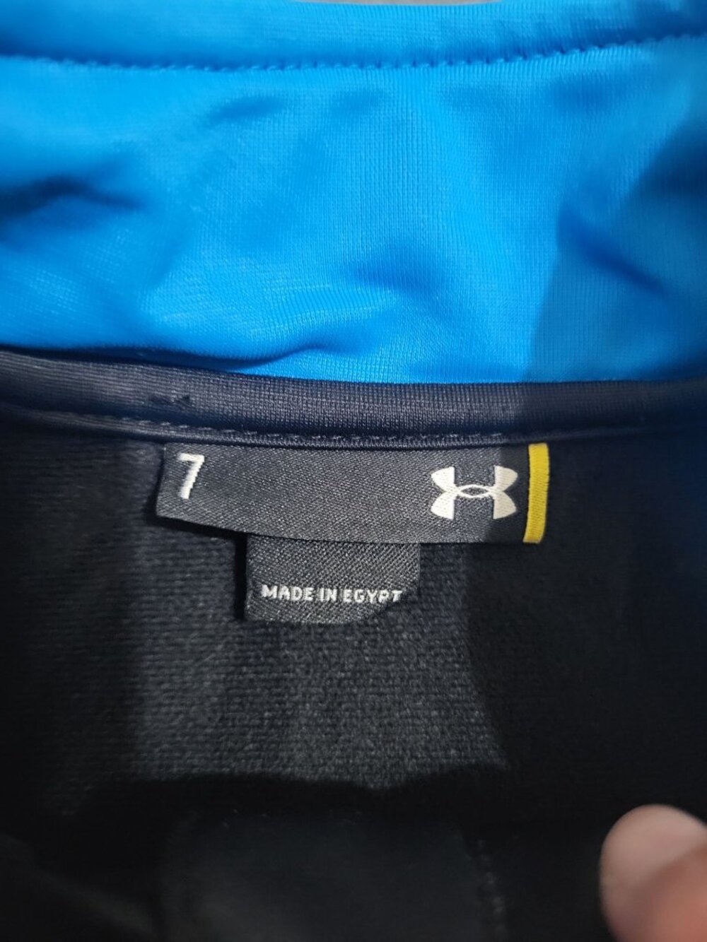 Boys Under Armour Track Jacket Blue Black Full Zip Youth Kids Size 7 - Picture 5 of 6